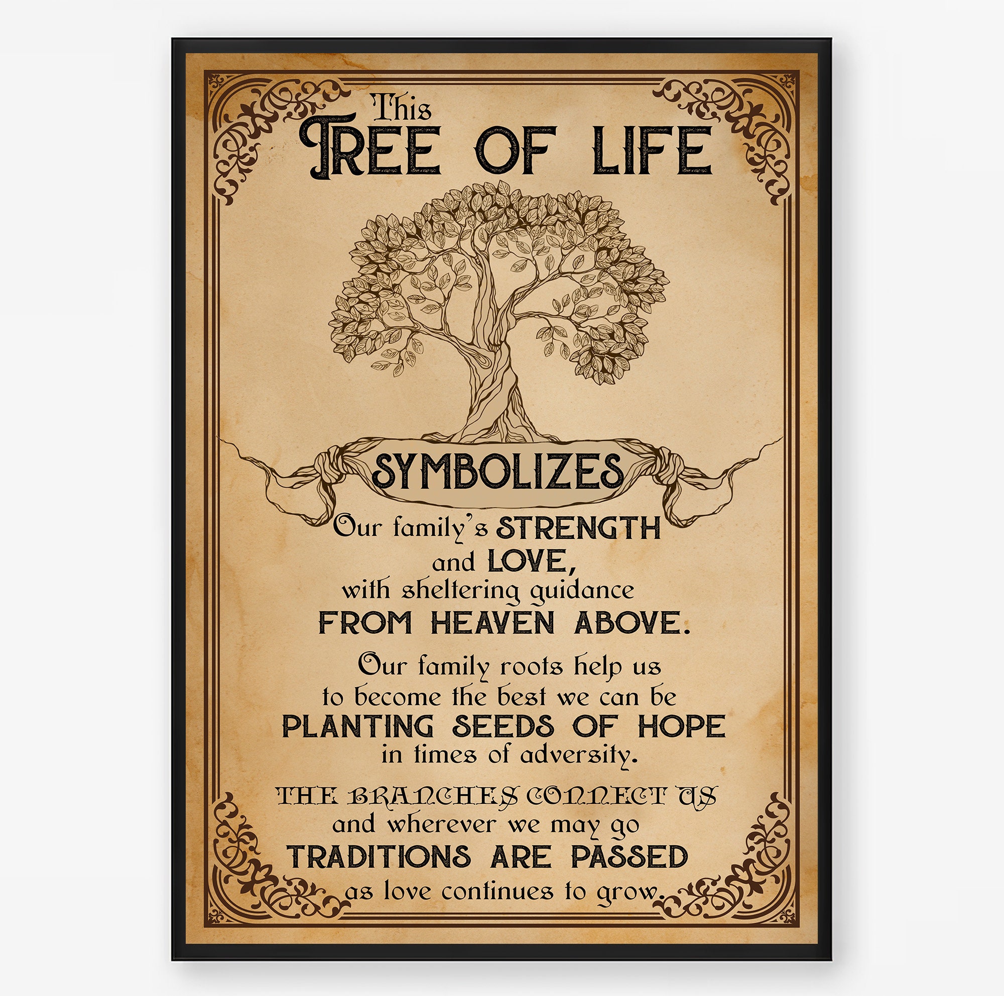 Tree of Life Poster Wall Art, Tree of Life Wedding Gift, Family 