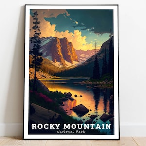 Rocky Mountain National Park Poster, US National Parks Art, Colorado Poster, Travel Poster, Nature Lover Art, Landscape Wall Art