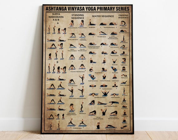 Yoga Poster - 100 Ashtanga / Hatha Yoga Poses