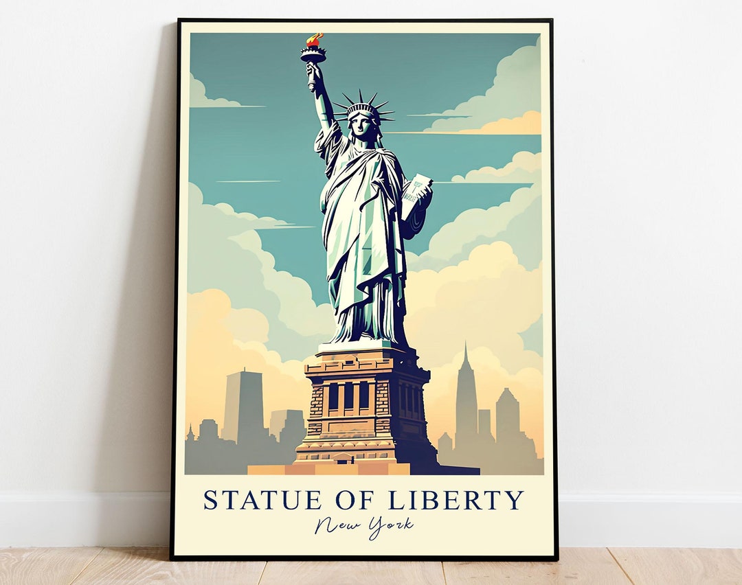 Statue of Liberty Poster, New York City Art, NY Cityscape Poster, NYC — free download