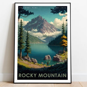Rocky Mountain National Park Poster, Colorado Art, US National Parks Poster, Travel Poster, Nature Lover Art, Landscape Wall Art