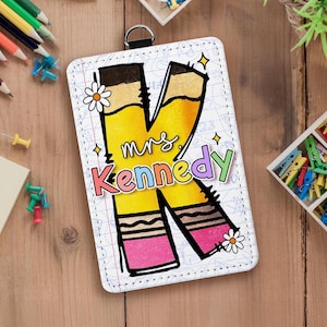 Custom Teacher Badge Holder, Personalized Badge Holder, Teacher Appreciation Gift, Gift For Teacher, Back To School Gift, ID Holder
