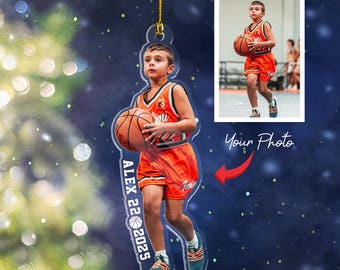 Personalized Basketball Christmas Ornament, Custom Sport Player Ornament, Kids Christmas Gift, Basketball Team Gift, Basketball Player Gift