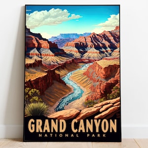Grand Canyon National Park Poster, Arizona Poster, US National Parks Poster, Travel Art, Adventure Poster, Landscape Wall Decor