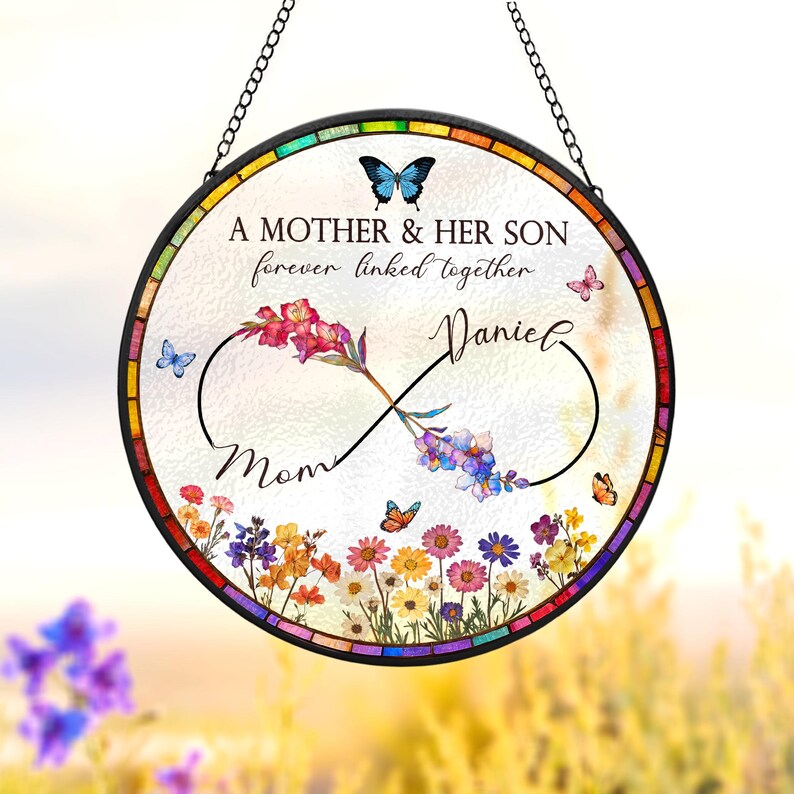 Custom Mother Daughter Glass Suncatcher, Custom Mom Daughter Gift ...