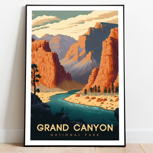 Grand Canyon National Park Poster, Arizona Wall Art, US National Parks Poster, Travel Art, Adventure Poster, Nature Poster, Traveling Poster