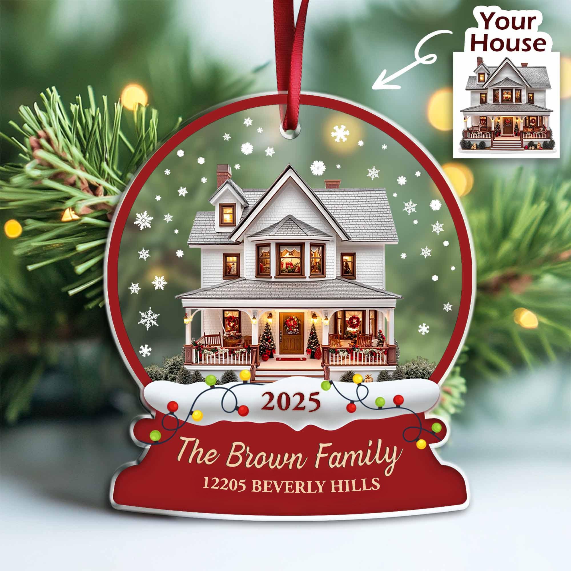Personalized House Photo Christmas Ornament, Home Photo Ornament, New ...