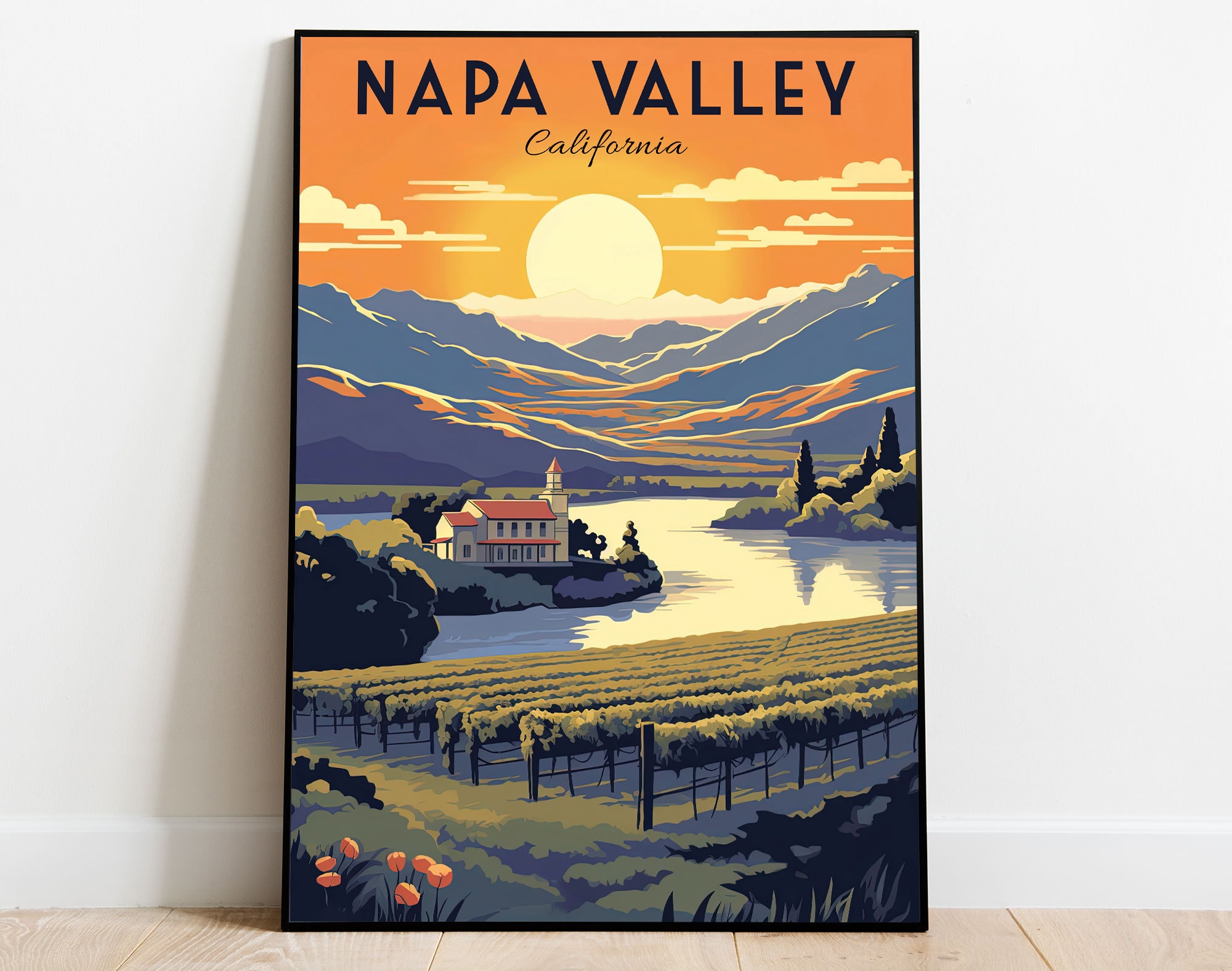 ビンテージ ワイナリー ポスター カルフォルニア ナパバレー