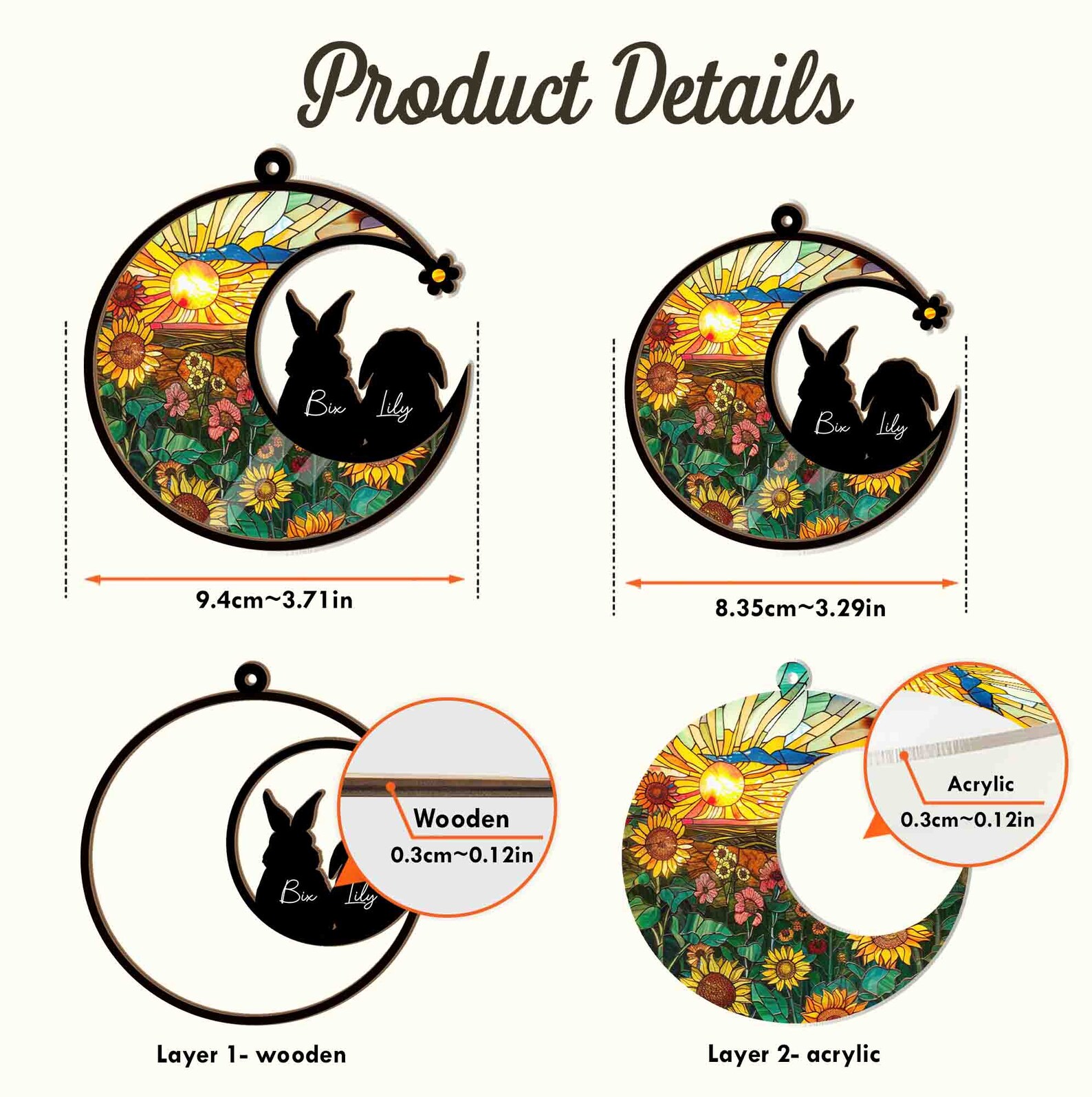 Personalized Bunny Memorial Suncatcher, Custom Rabbit Memorial Gift ...