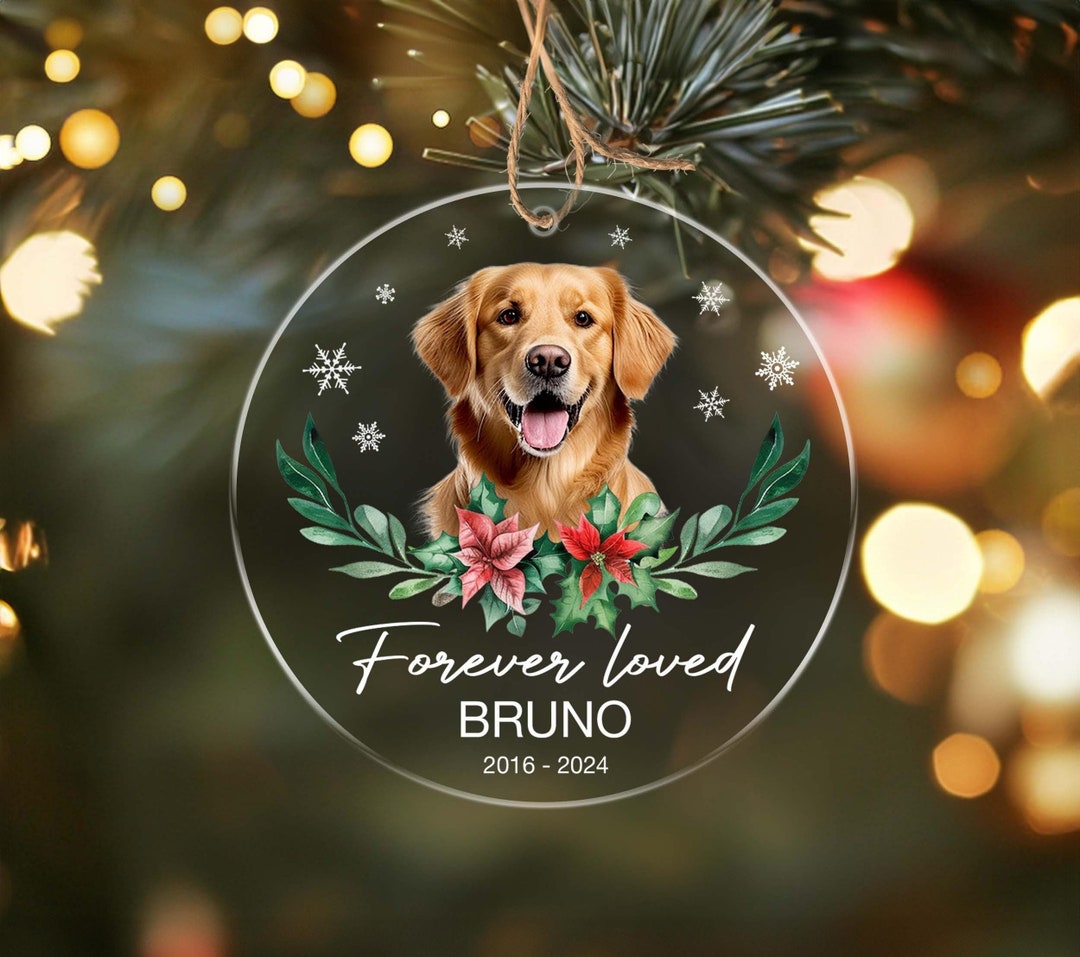 Personalized Pet Memorial Christmas Ornament, Pet Photo Ornament, Dog ...