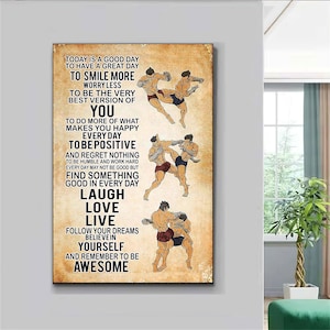 Póster de Muay Thai, Regalos de Muay Thai, Póster de Arte Marcial, Arte de Muay Thai, Arte Tailandés, Póster Deportivo, Póster de Deportes de Combate, Póster Motivacional