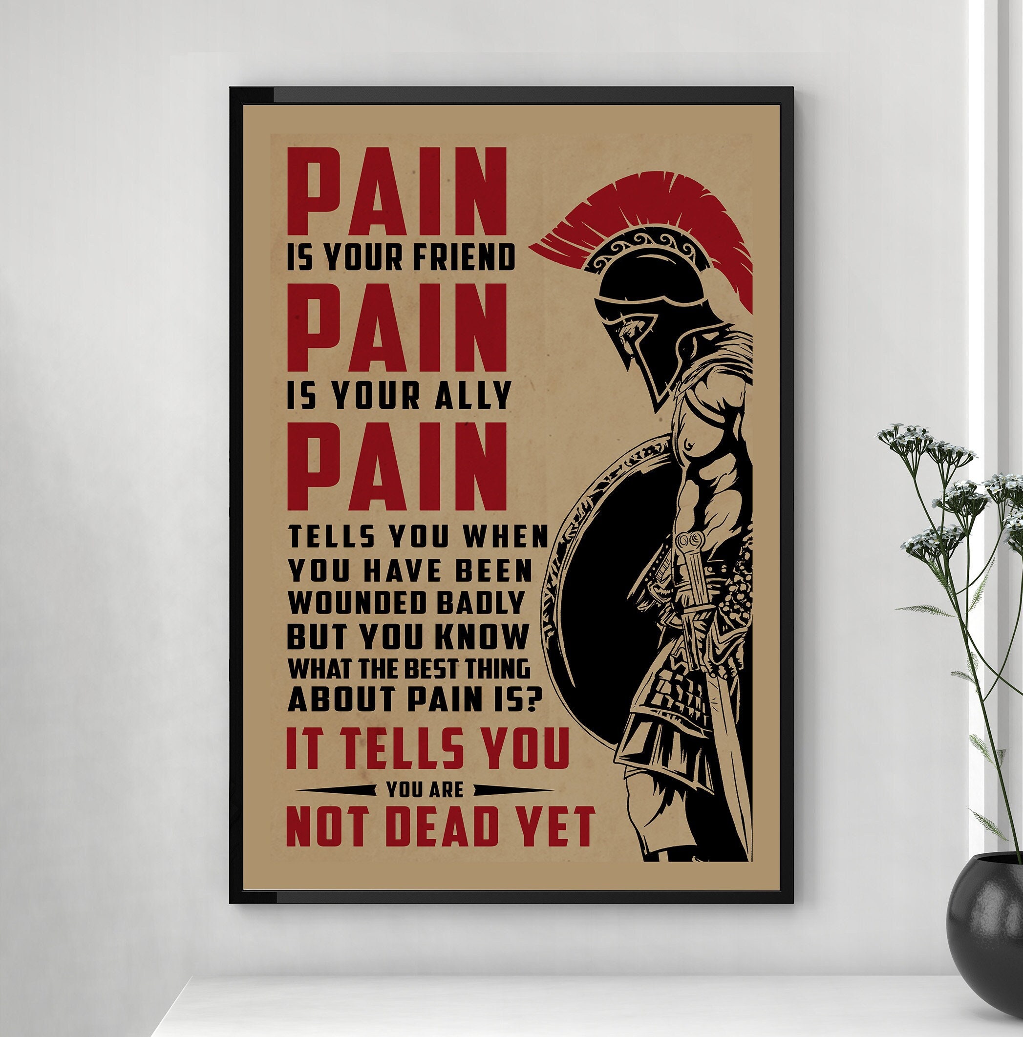 Spartan Hoplite Pain Is Your Friend Poster Spartan Armor -  Portugal