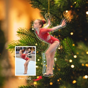 Personalized Gymnastics Christmas Ornament, Sport Ornament, Gymnastics Gift, Gifts for Gymnast, Christmas Tree Decor, Team Christmas Gift