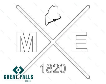 Maine Established Compass SVG File | Cut File | Vector Graphics | Clip Art | CNC File