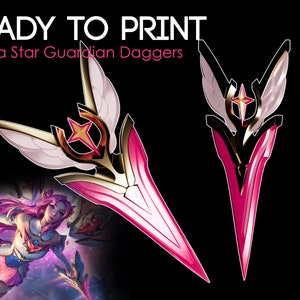 Star Guardian Kai&#39;sa Daggers Armas modelo 3D adereço para imprimir