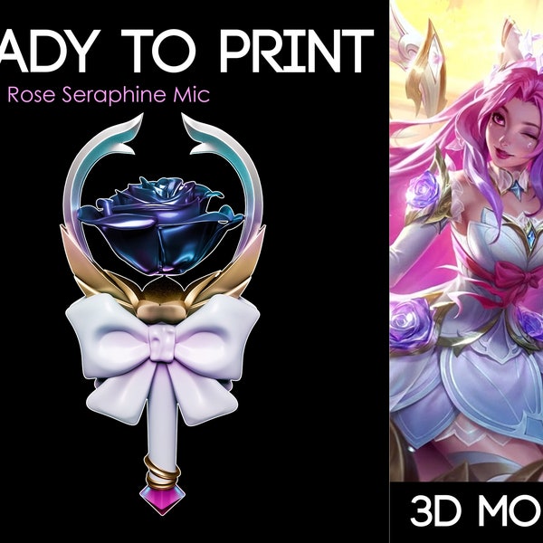Seraphine Crystal Rose Microphone 3D Prop to Print from League of Legends Wild Rift
