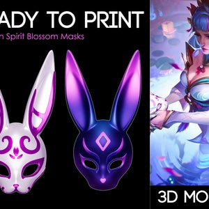 Spirit Blossom Evelynn Props Mask Headpiece 3d Model to Print