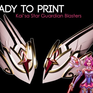 Star Guardian Kai&#39;sa Blasters Wings Weapons 3D Model Prop to Print