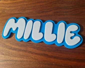 Personalisierte Bluey inspiriert Namensschild: 3D gedrucktes Türschild