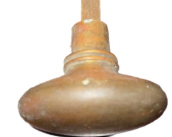 Vintage Oval Solid Brass Door Knob 2.5&quot; in. L
