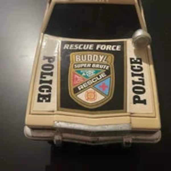 Vintage 1993 Buddy L Rescue Force Police Car with Voice Lights Sounds SuperBrute