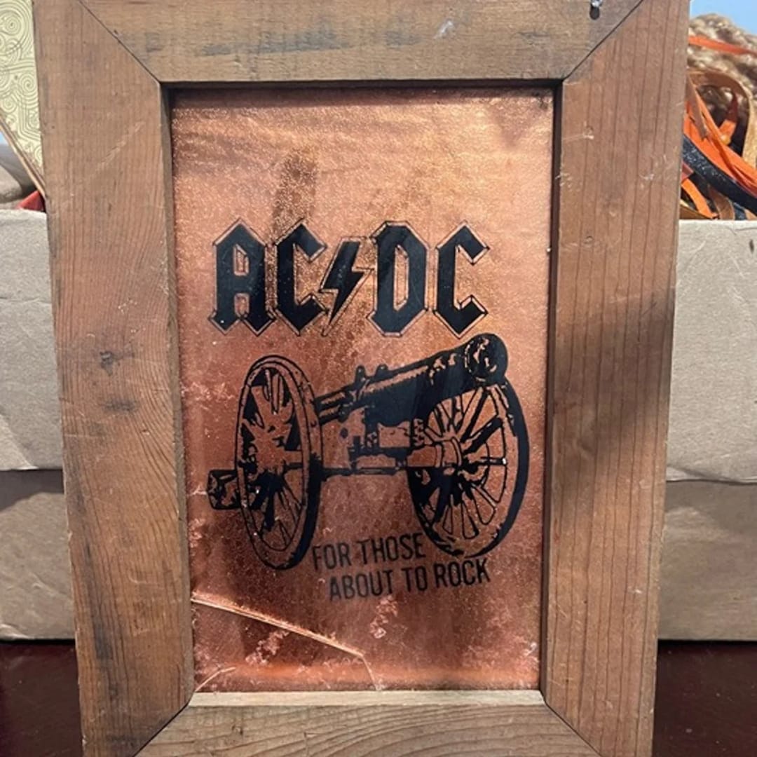 AC/DC for Those About to Rock Poster in Wood Frame. 10 In. H X 7 In. L ...
