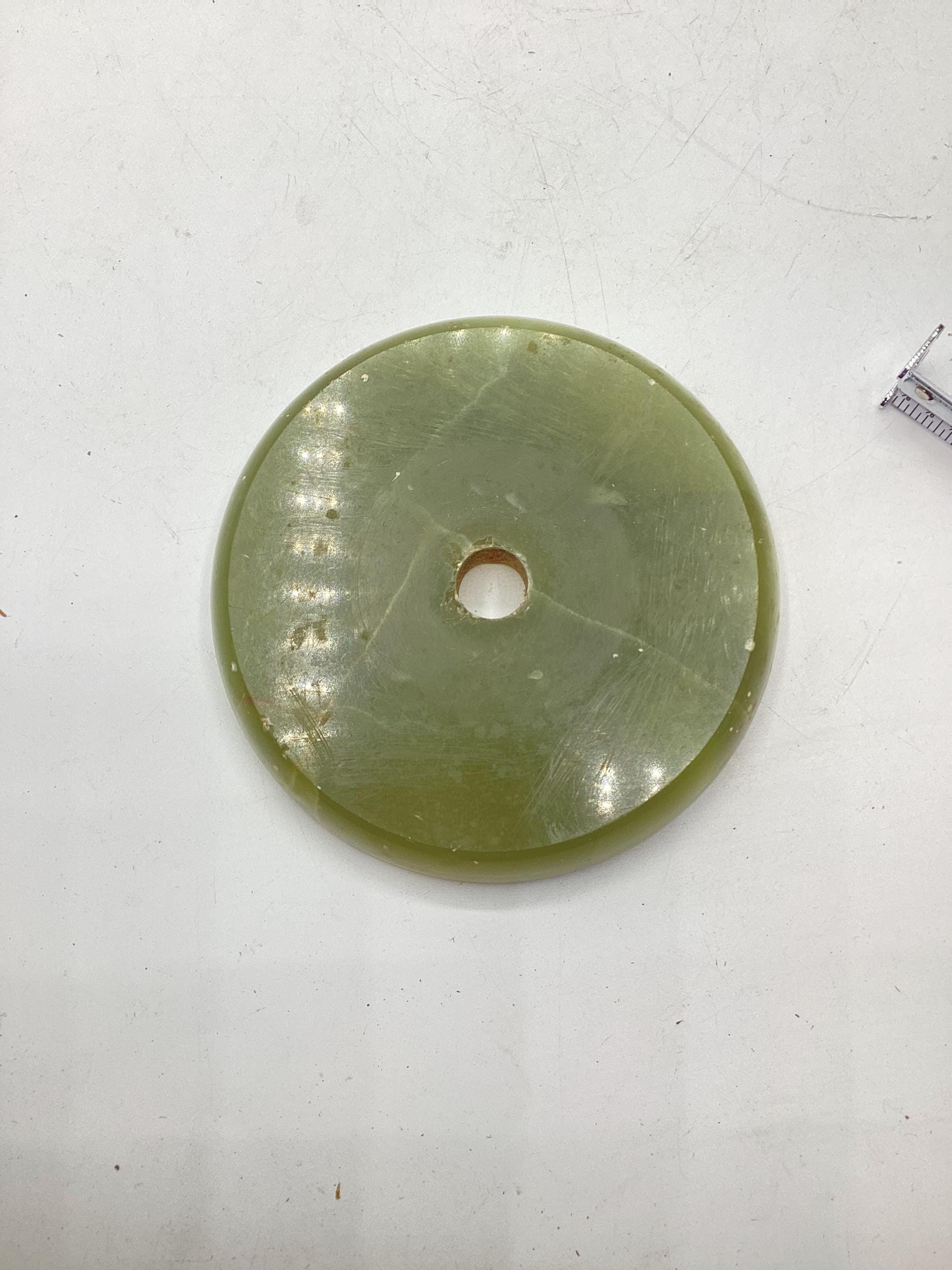 Vintage Round Green Marble Onyx Lamp Base