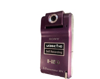 Sony Webbie HD Mhs-Pm1 Self Recording HD 5 MP MP4 Eggplant Color Mini Camcorder