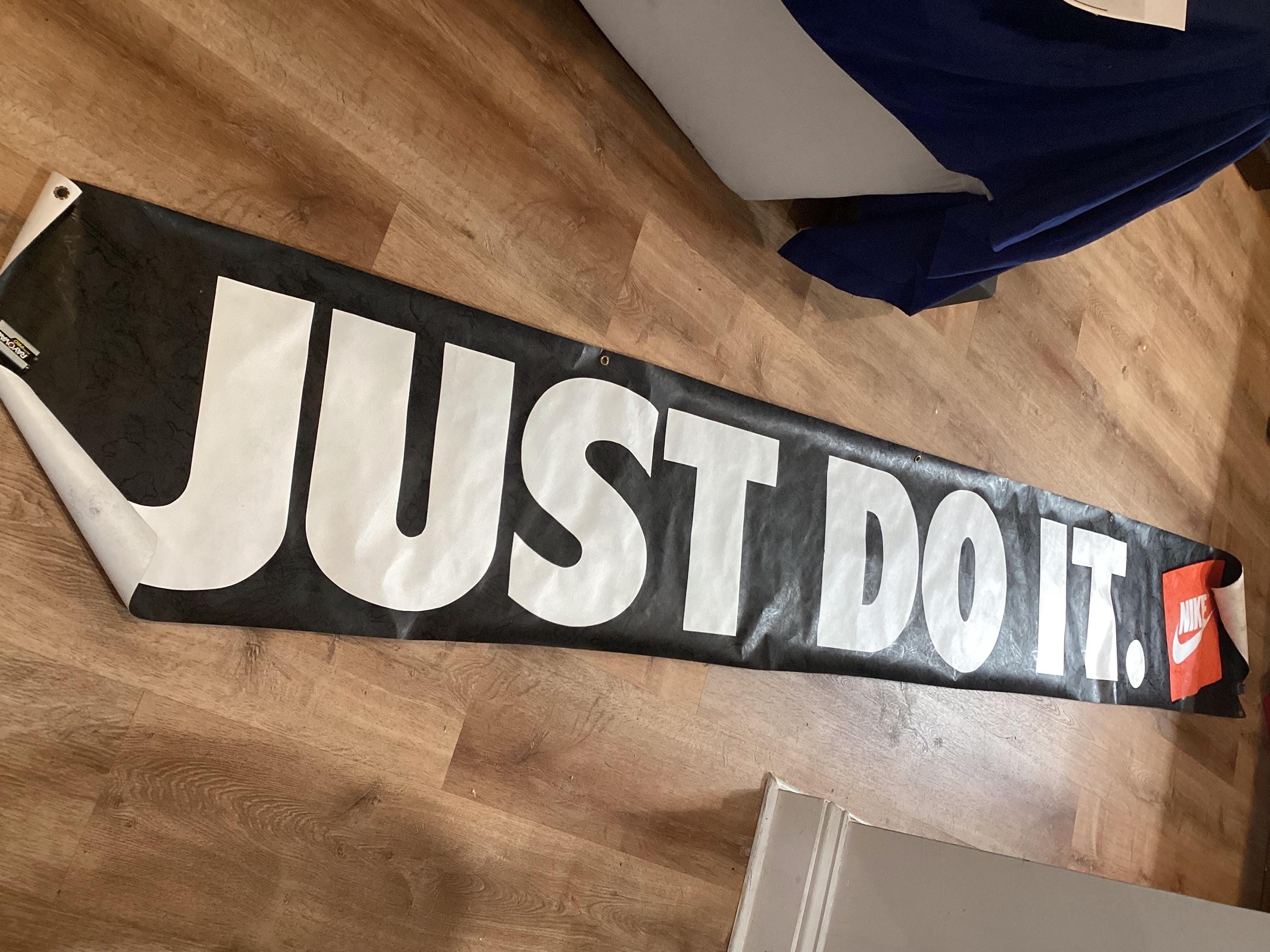 Nike Just Do It. Black & White Banner Display Sign 17