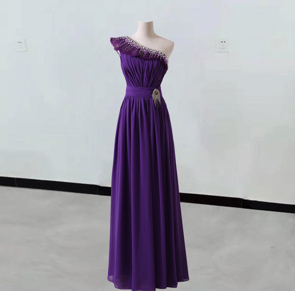 Purple Chiffon Dress - Etsy