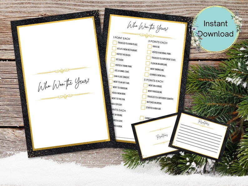 Image of Who Won the Year Printable Game by a Bug & a Bean, available on Etsy