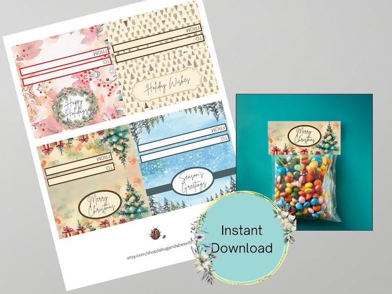 Vintage Style Treat Bag Toppers Designed by A Bug & a Bean