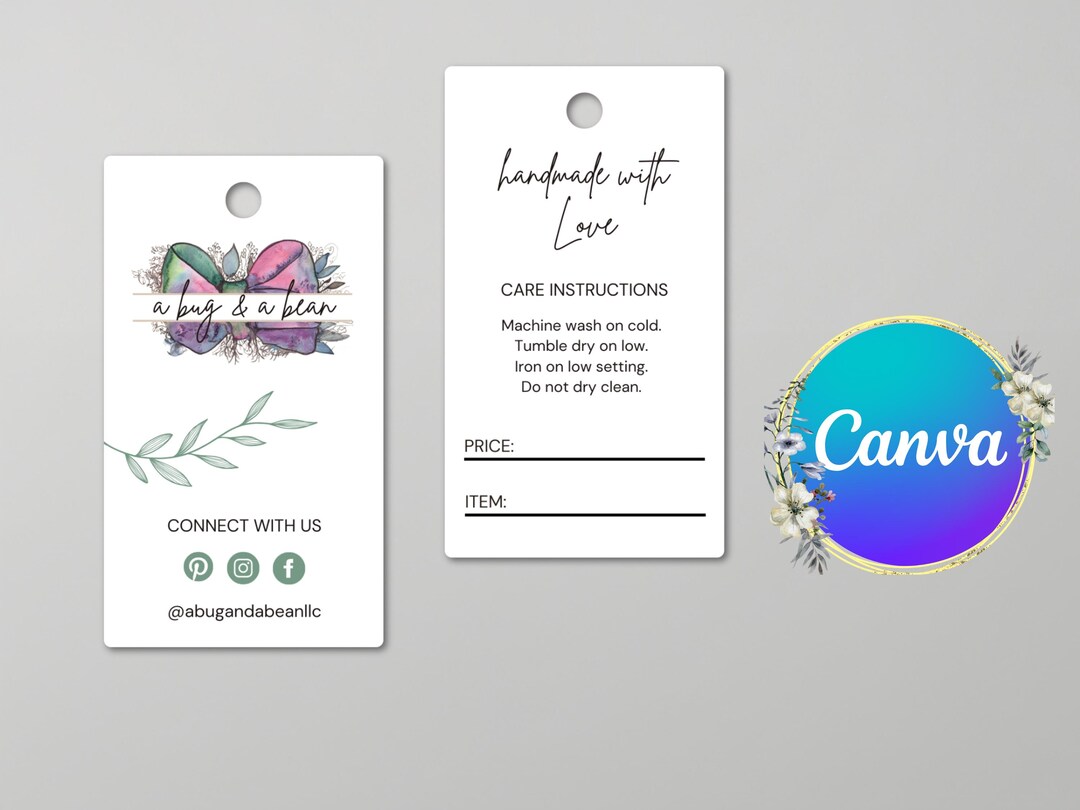 Hair Bow Tag Template: Printable Boutique Label (canva Editable) - Etsy