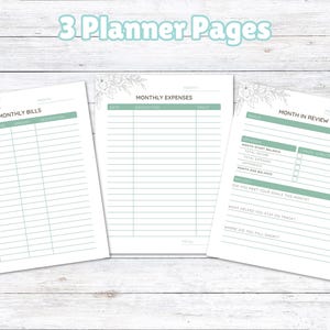 Printable Monthly Bill Tracker: Expense, Budget, Review (PDF) - Etsy