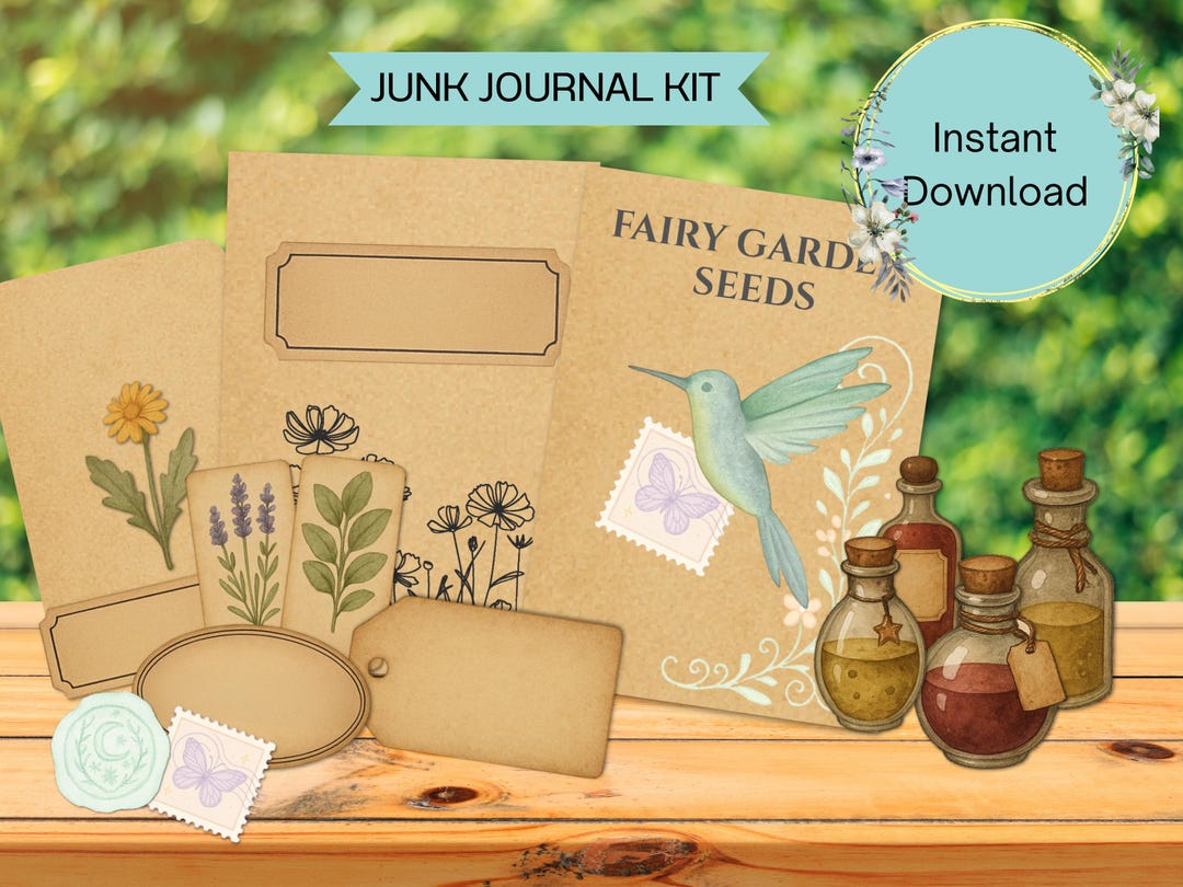 Fairy Garden Junk Journal Kit: Printable Seed Packets, Apothecary ...
