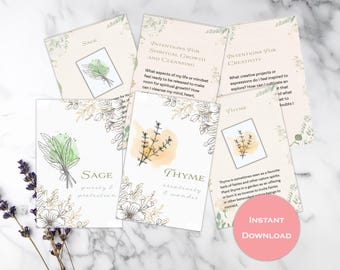 Botany Themed Printable Journal Cards - Intention Setting Prompts & DIY Ideas Instant Download for Creative Journaling and Mindfulness