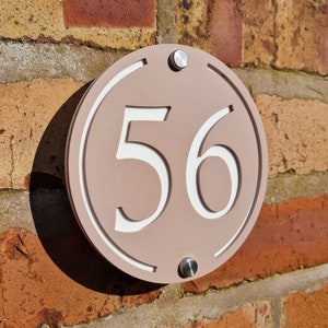Numéro de porte rond moderne, plaque de numéro de maison