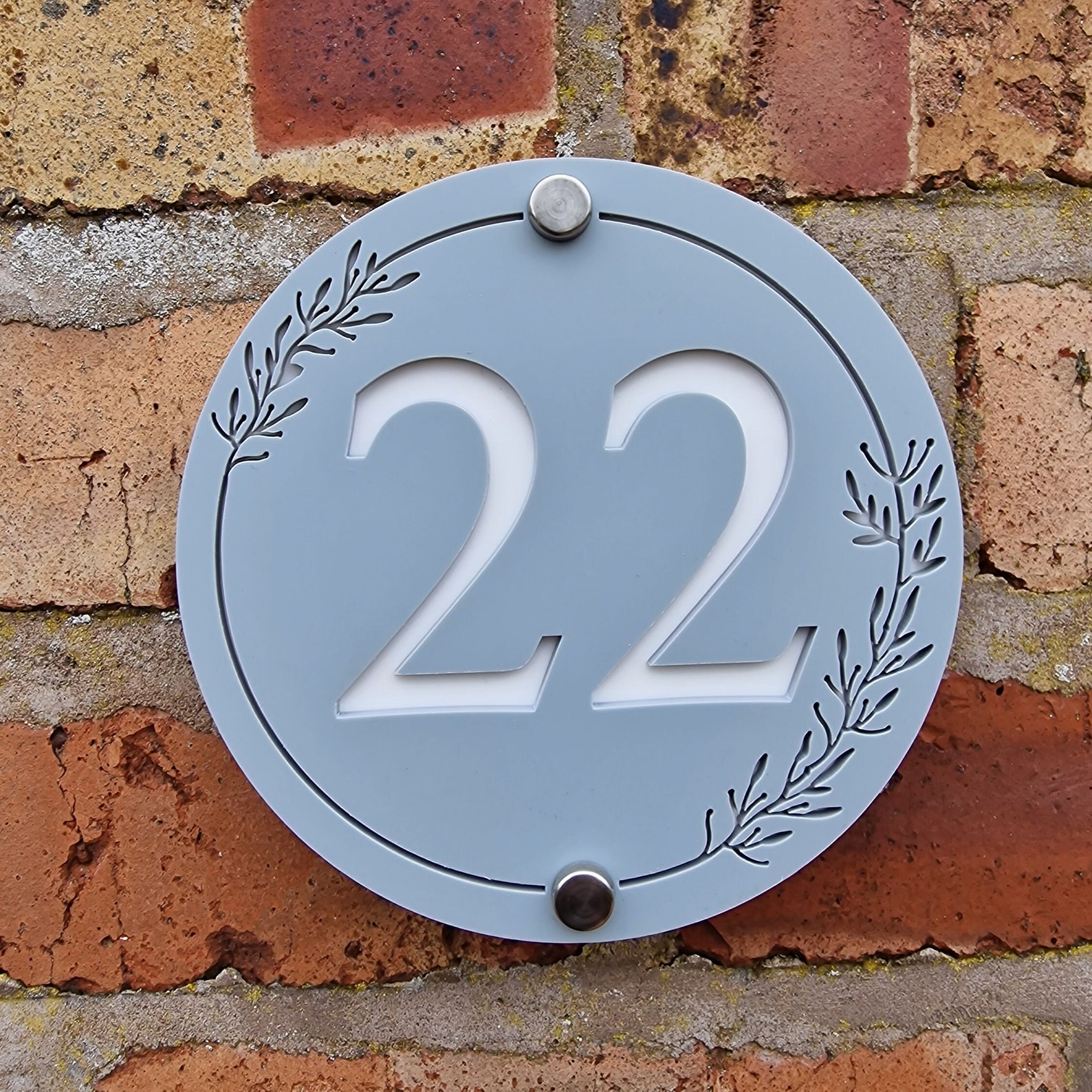 Modern Round Door Number Sign, House Number Plaque Etsy