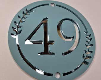 Modern Round Door Number Sign, House Number Plaque