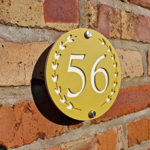 Modern Round Door Number Sign, House Number Plaque