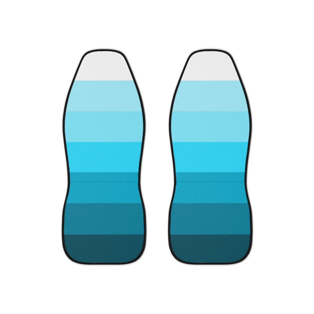 Blue Car Seat Covers, Blue Wave, Fit Most Makes and Models, Set of Two
