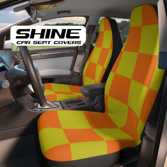 Orange Car Seat Covers Orange Car Accessories Checkered Car 