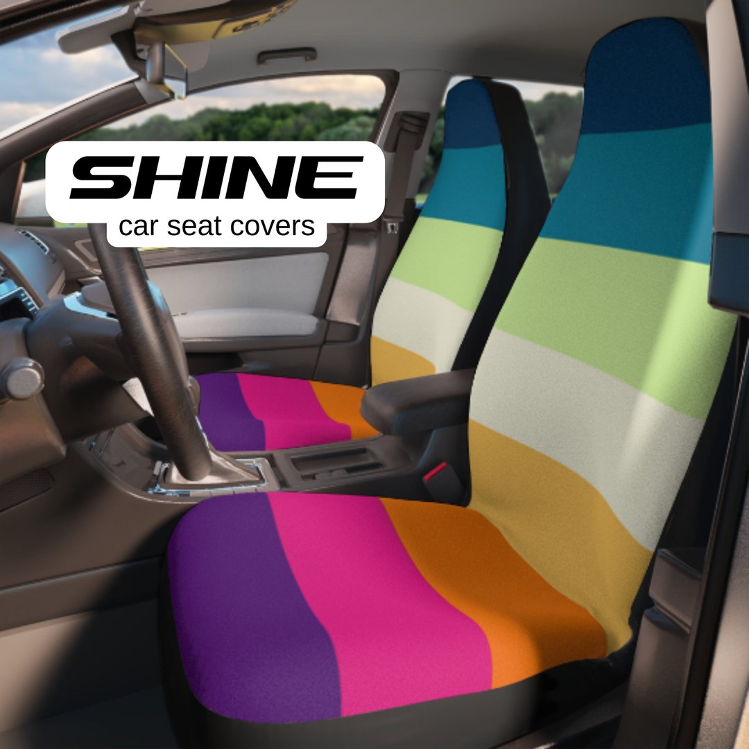 Retro Rainbow Car Seat Covers Vintage Wave Fit Most Makes Etsy
