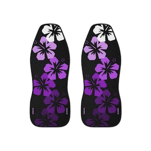 Purple Flower Car Seat Covers-Girly Car Accessories-Set of 2-FREE SHIPPING