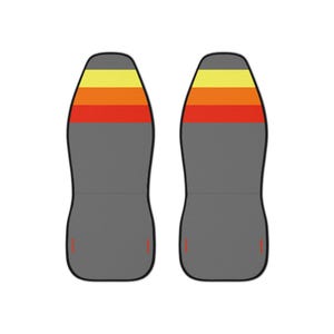 Grey Red Orange Yellow Retro Racing Car Seat Covers-Set of 2-FREE SHIPPING