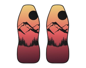 Mountain Sunset Car Seat Covers, Nature Landscape Auto Seat Protectors, Car Interior Accessories, Gift for Outdoor Lovers