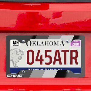TRD Metal License Plate Frame-Grey Racing Stripes-Aluminium-1 Frame-FREE SHIPPING