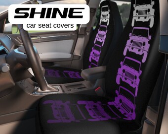 Purple Jeeps, Front Car Seat Protectors, Purple Car Seat Covers, Fit Most Makes and Models, Set of Two