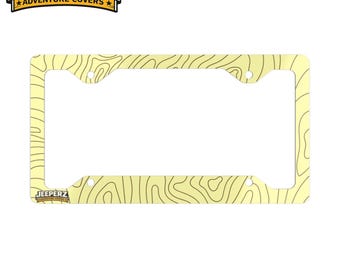 Cornice portatarga topografica, accessorio per auto da esterno marrone chiaro, portatarga universale