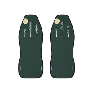 Green Wilderness Car Seat Covers - Outdoor Lover Design - Set of 2